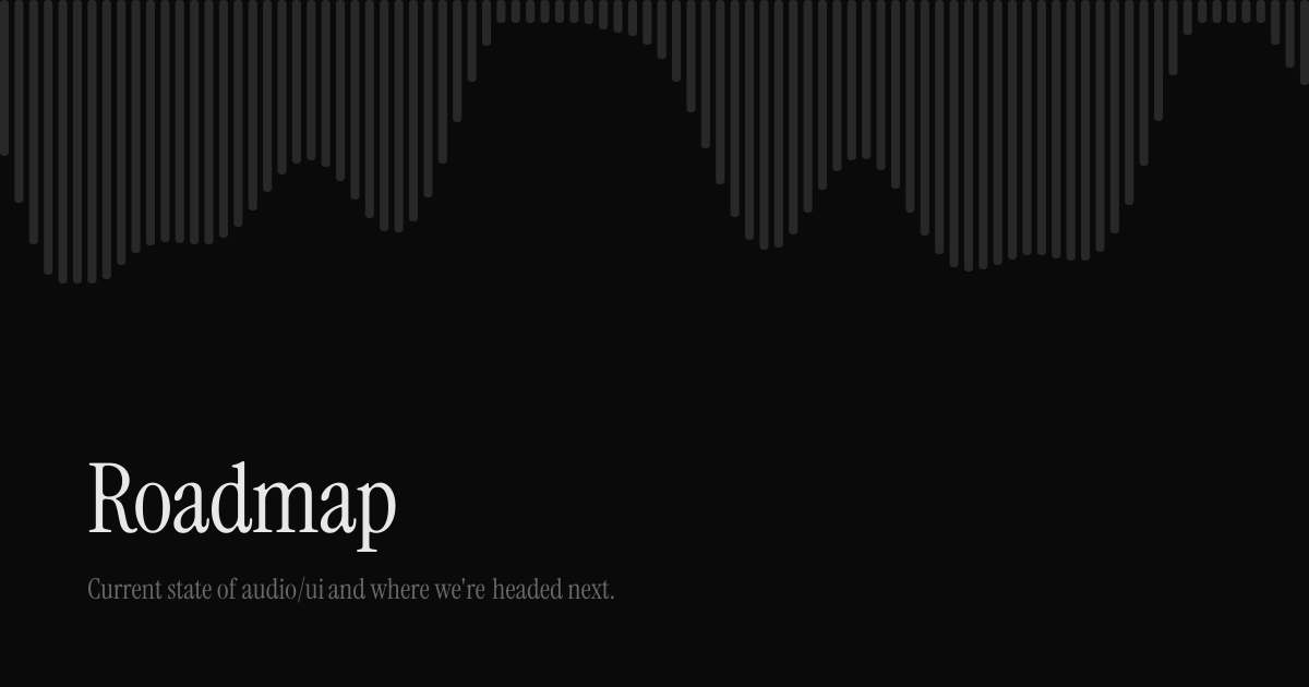 Roadmap Audio Ui Audio Ui Components For React Accessible